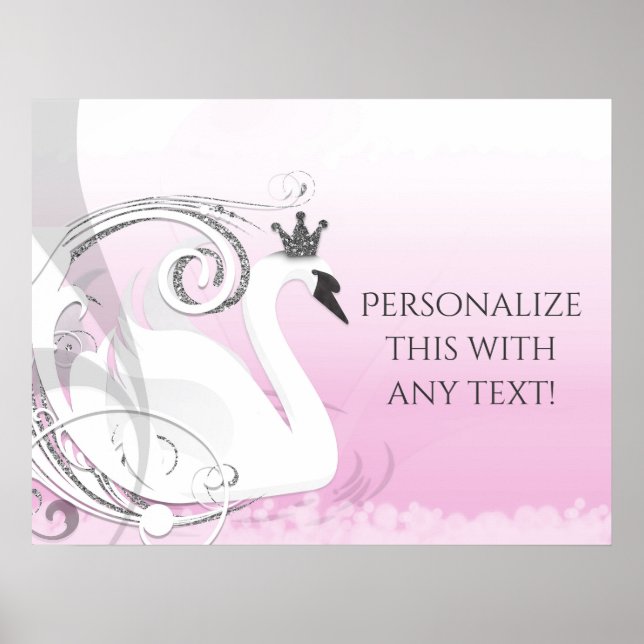 Poster Swan Princess White Pink Party (Frente)