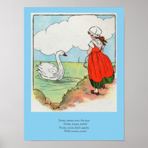 Poster Swan, Swan Sobre o Mar Mãe Ganha Rhyme