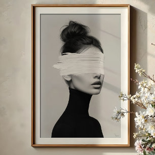 Poster Swash de pintura de Abstrato de retrato minimalist