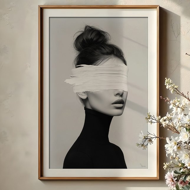 Poster Swash de pintura de Abstrato de retrato minimalist (Criador carregado)