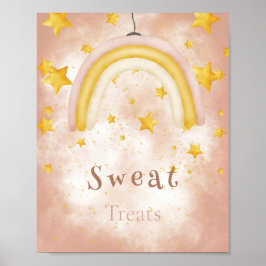 Poster Sweat Treats Boho arco-íris estrelas douradas poei