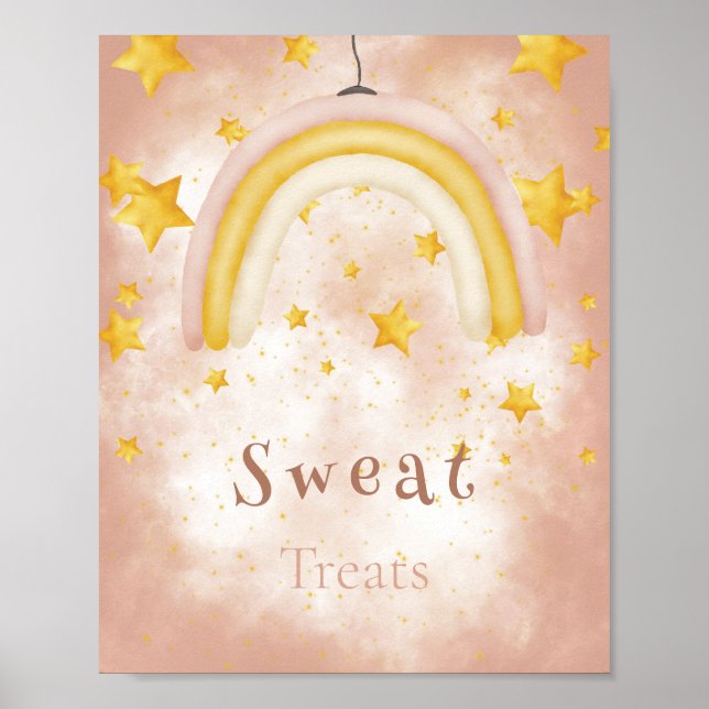 Poster Sweat Treats Boho arco-íris estrelas douradas poei (Frente)