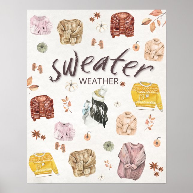 Poster Sweather Weather Fall Autumn Cozy (Frente)