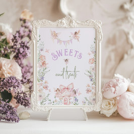 Poster Sweet and Treats Fairy Birthday Lilac Wildflower