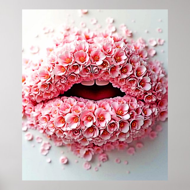 Poster Sweet Bloom Lábios Art (Frente)