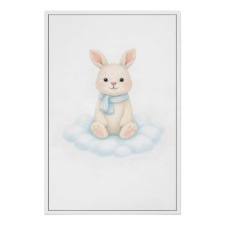 Póster Sweet Bunny Illustration – Premium Nursery Wall Ar