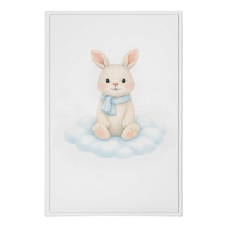 Póster Sweet Bunny Illustration – Premium Nursery Wall Ar