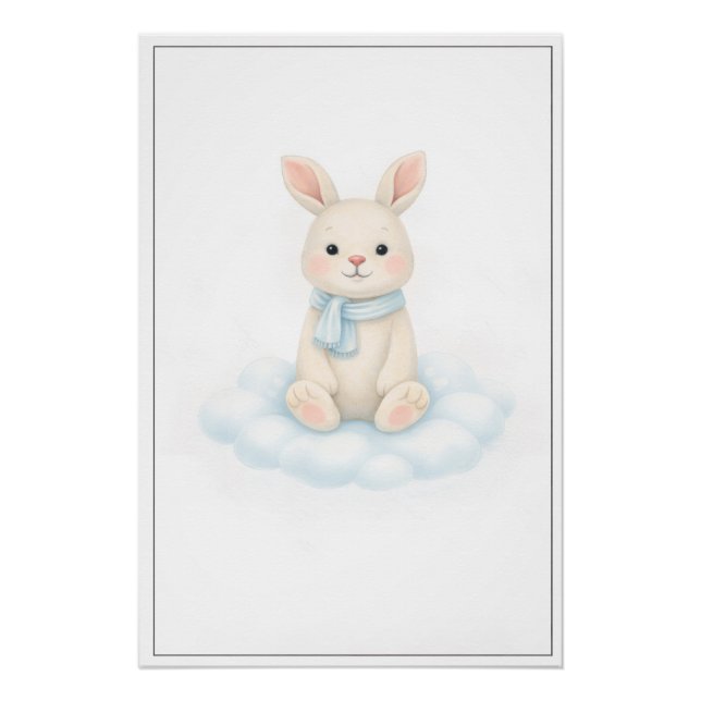 Póster Sweet Bunny Illustration – Premium Nursery Wall Ar (Frente)