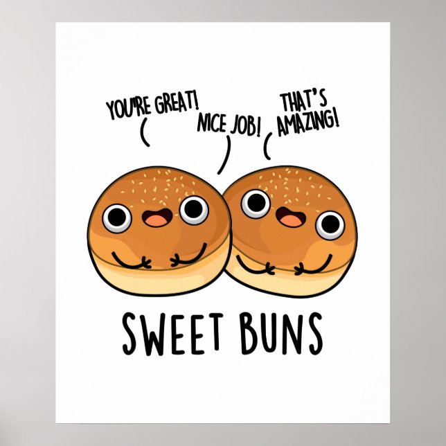 Poster Sweet Buns Funny Baking Pun (Frente)
