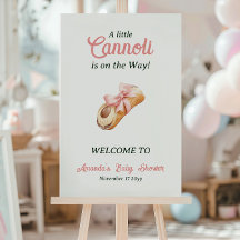 Sweet Cannoli Pink Bow Girl Italian Baby Shower