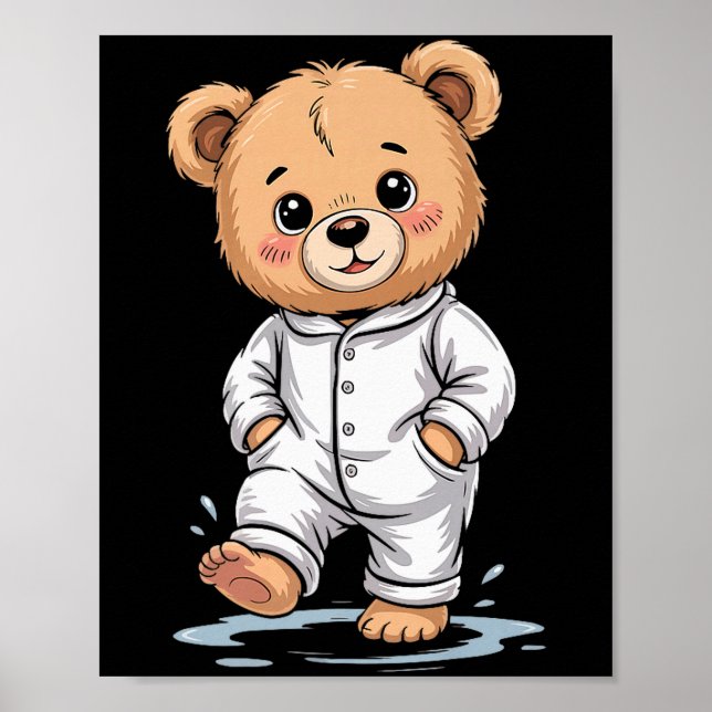 Poster Sweet Dreams Cool Teddy Bear With Pajamas Premium  (Frente)