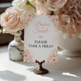Poster Sweet Floral Treat Table Baby Shower Sign