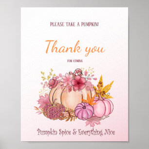 Poster Sweet Little Pumpkin Fall Farm Pink Treat Sigh