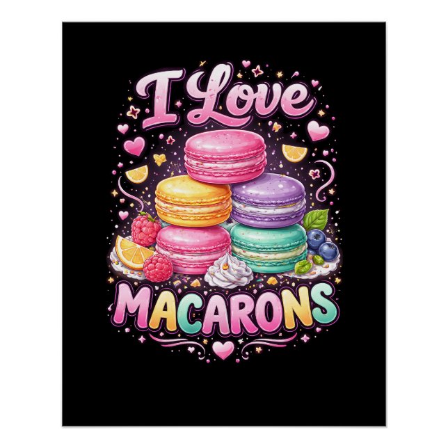 Póster Sweet Love Macarons (Frente)