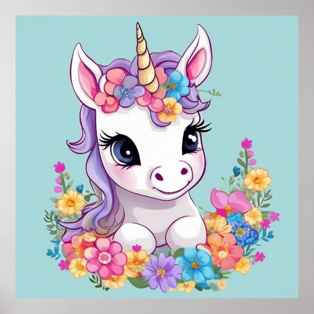Poster Sweet Magical Baby Unicorn (Frente)