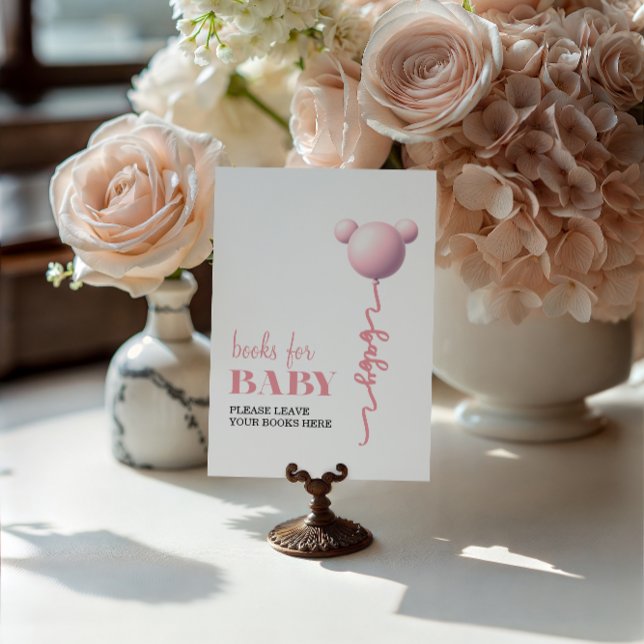 Poster Sweet Pink Bear Balloon Books for Baby Sign (Criador carregado)