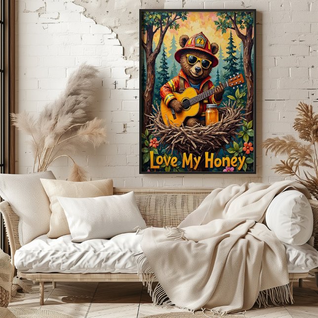 Poster Sweet Serenade: Urso do Jar de Mel (Criador carregado)