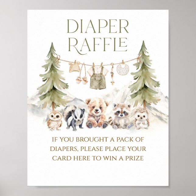 Poster Sweet Treat Woodland Adventure Boy Baby Shower (Frente)