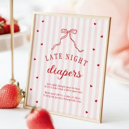 Poster Sweetheart Baby Shower Late Night Diapers