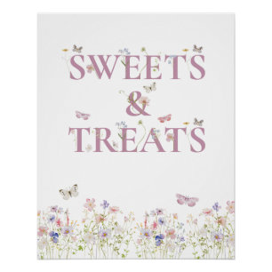 Póster Sweets and Treats Favor Butterfly Floral Garden