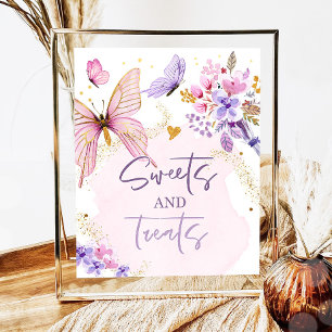 Poster Sweets and Treats Favor Butterfly Floral Garden