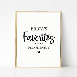 Poster Sweets e Tratamentos Favoritos Favorecer Sinal de 