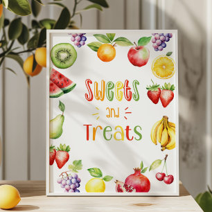 Poster Sweets trata frutas de aniversário de dois-tti fru