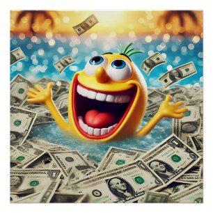 Póster swimming in money