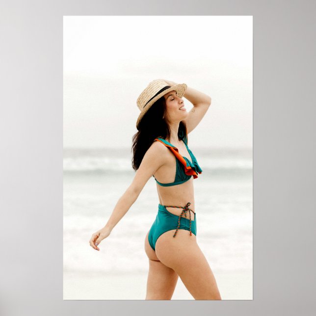 Poster Swimsuit Model In Teal Bikini (Frente)