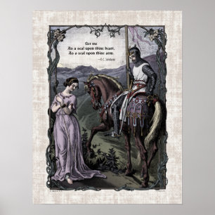 Póster Swinburne "An Old Saying" Victorian Poem Art 17x22