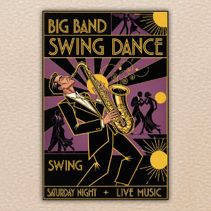 Poster Swing Dance Vintage 1940s