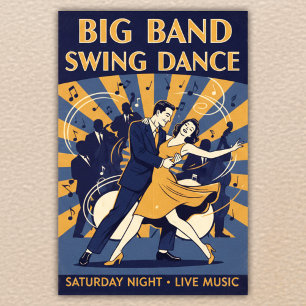 Poster Swing Dance Vintage 1940s