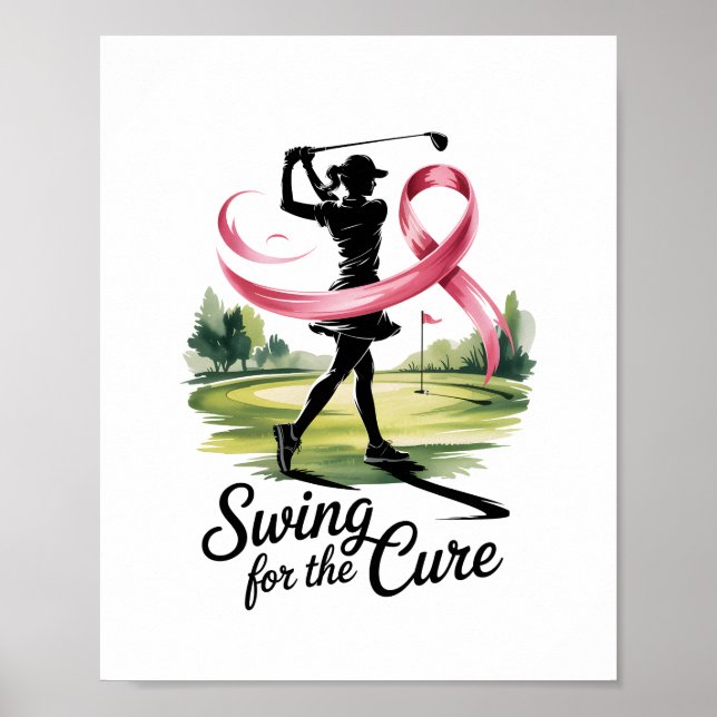 Poster Swing para o Cancer do Cure Golf Breast (Frente)