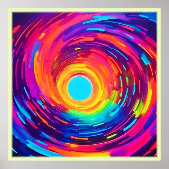 Poster Swirling Vortex Abstrato Art (Frente)