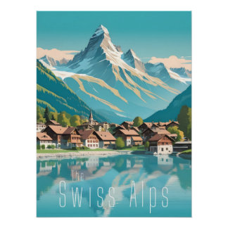 Póster Switzerland Swiss Alps Matterhorn Travel Poster