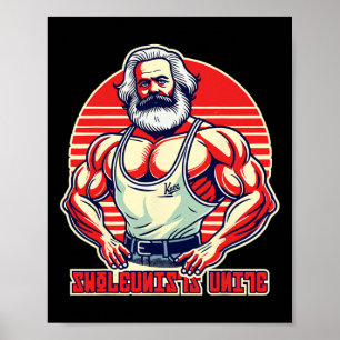 Poster Swoleunistas Unem Engraçado Comunista Gym Bodybuil