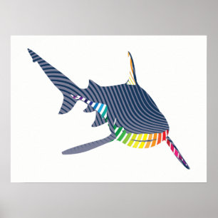 Póster Swoosh da cor do tubarão