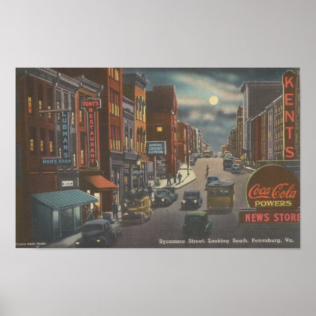 Poster Sycamore Street PETERSBURG, VA 1940s (Frente)