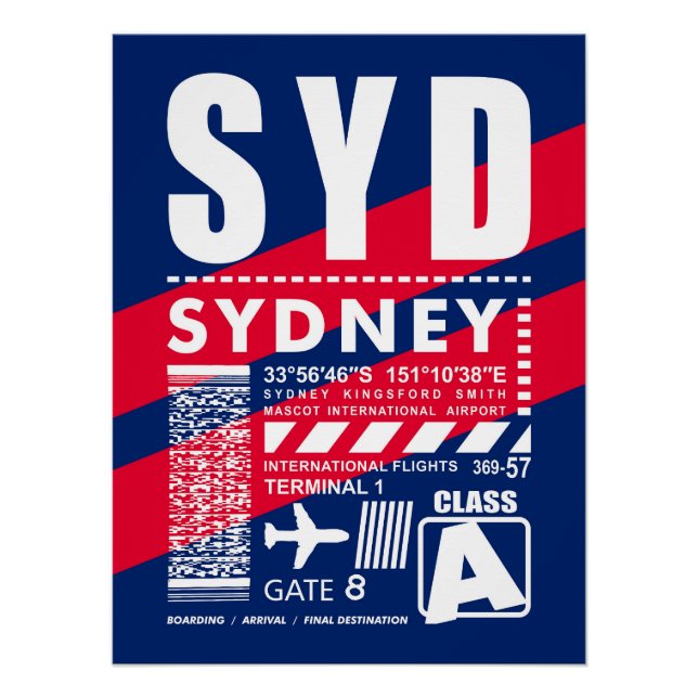 Póster SYD Aeroporto de Sydney (Frente)