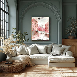 Póster Sydney Acuarela Urbana: La Ciudad del Puerto