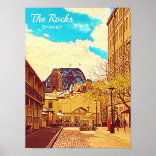 Poster Sydney As Rochas com a viagem da Ponte Harbor