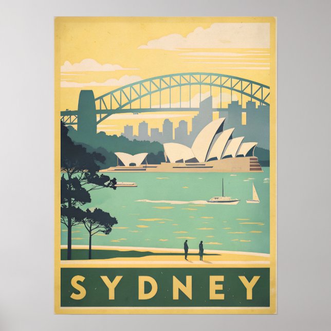 Poster Sydney, Austrália - Pontos de vista marcantes (Frente)