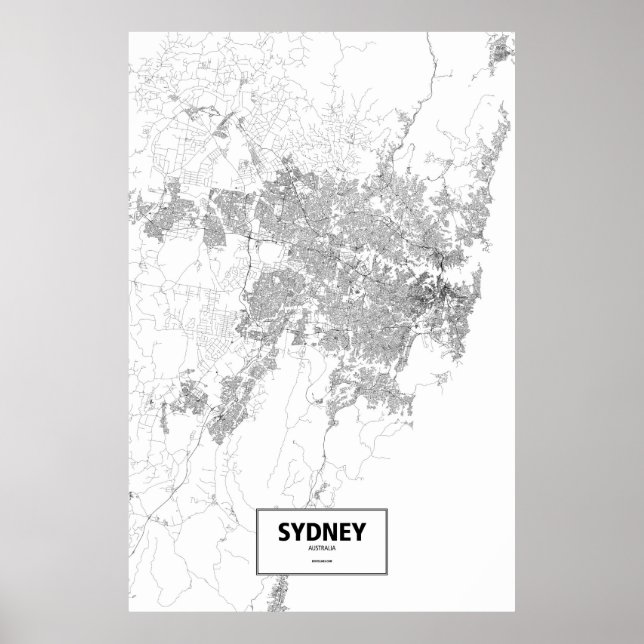 Póster Sydney, Austrália (preto no branco) (Frente)