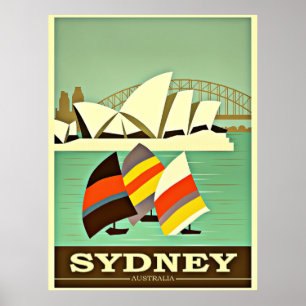 Poster Sydney, Austrália, viagens vintage