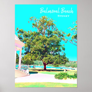 Poster Sydney Balmoral Beach, branco Rotunda