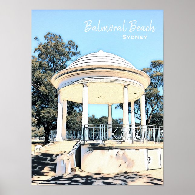 Poster Sydney Balmoral Beach White Rotunda (Frente)