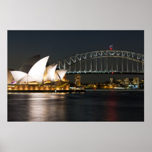 Poster Sydney Opera house and Harbour bridge