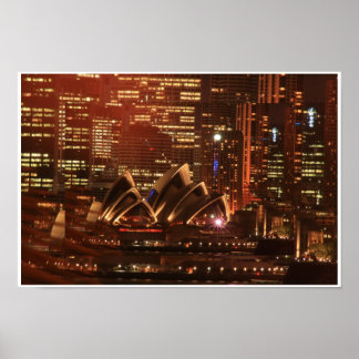 Póster Sydney Opera House Apontando, Sydney Opera Hous...