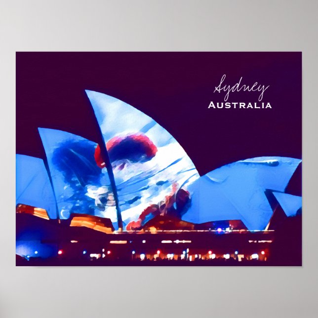 Poster Sydney Opera House - Austrália colorida (Frente)