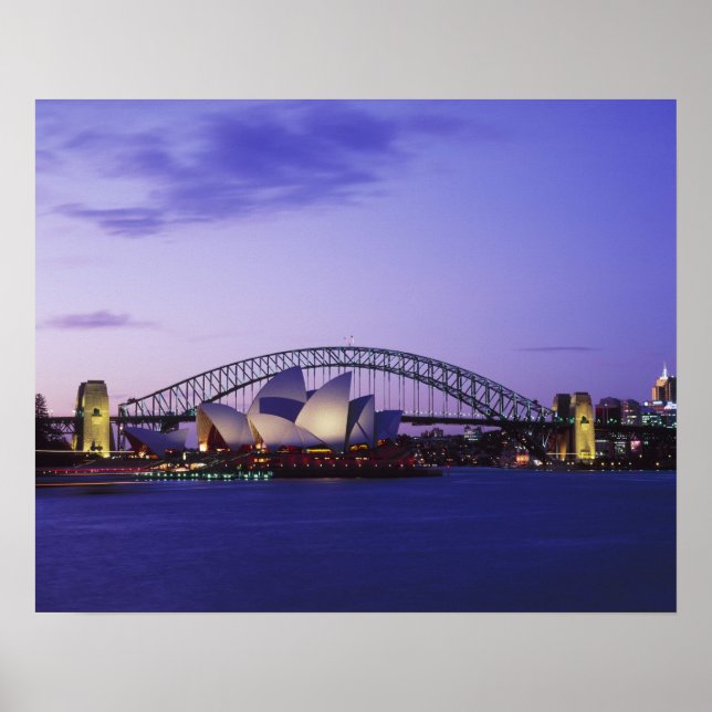 Poster Sydney Opera House e Harbor, New South 2 (Frente)